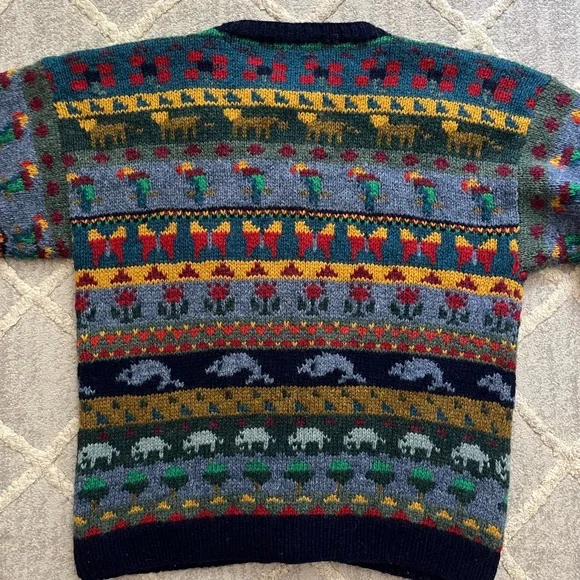 Vintage LL Bean Animal Cardigan Sweater - Picture 6 of 6